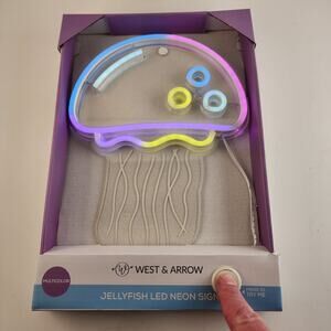 West & Arrow Jellyfish Multicolor LED Neon Sign Acrylic USB Powered Decor Light